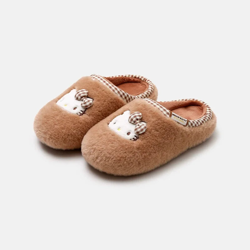 Cozy Plush Hello Kitty Slippers