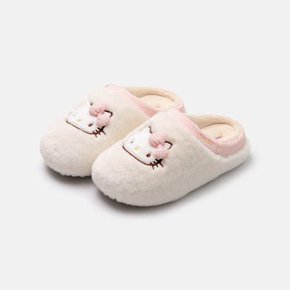 Cozy Plush Hello Kitty Slippers