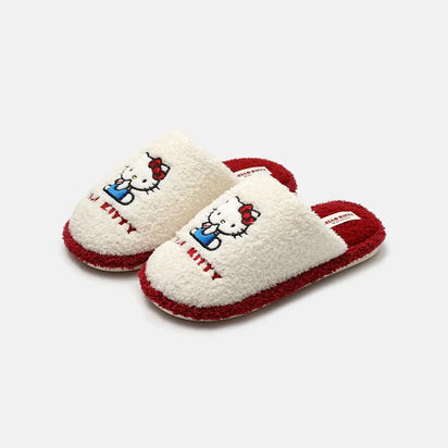 Cozy Plush Hello Kitty Slippers