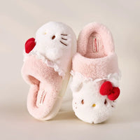 Cozy Plush Hello Kitty Slippers