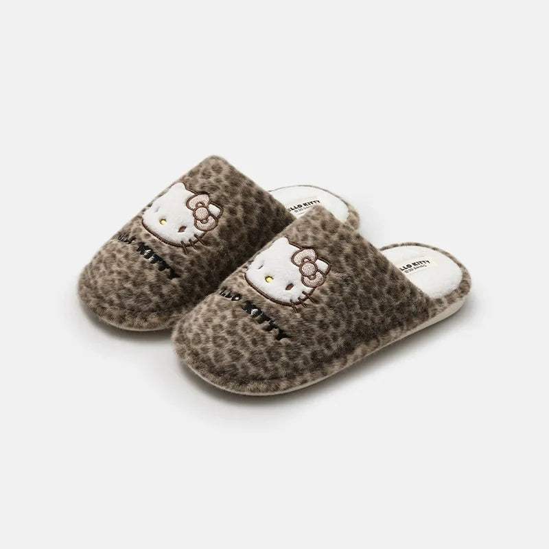 Cozy Plush Hello Kitty Slippers