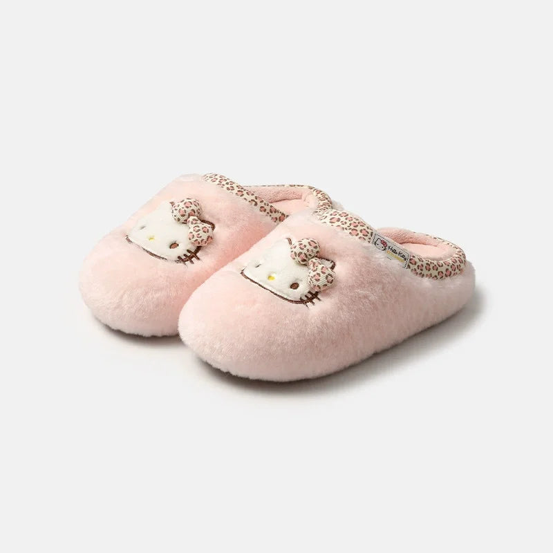 Cozy Plush Hello Kitty Slippers